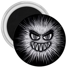 Monster Black White Eyes 3  Magnets by HermanTelo