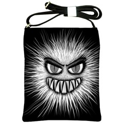 Monster Black White Eyes Shoulder Sling Bag by HermanTelo