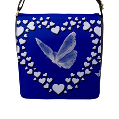 Heart Love Butterfly Mother S Day Flap Closure Messenger Bag (l)