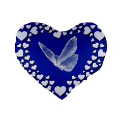 Heart Love Butterfly Mother S Day Standard 16  Premium Flano Heart Shape Cushions