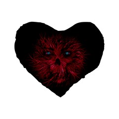 Monster Red Eyes Aggressive Fangs Ghost Standard 16  Premium Heart Shape Cushions