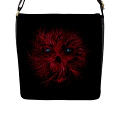 Monster Red Eyes Aggressive Fangs Ghost Flap Closure Messenger Bag (l)