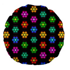Pattern Background Colorful Design Large 18  Premium Flano Round Cushions by HermanTelo