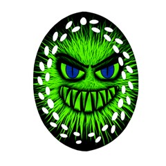 Monster Green Evil Common Ornament (oval Filigree) by HermanTelo
