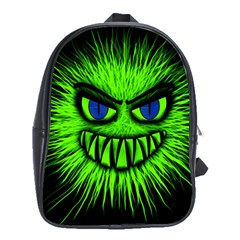 Monster Green Evil Common School Bag (xl) by HermanTelo