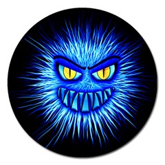 Monster Blue Attack Magnet 5  (round) by HermanTelo