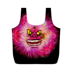 Monster Pink Eyes Aggressive Fangs Full Print Recycle Bag (m) by HermanTelo