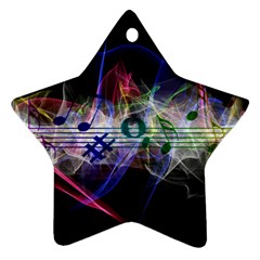 Particles Music Clef Wave Ornament (star) by HermanTelo