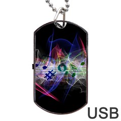 Particles Music Clef Wave Dog Tag Usb Flash (one Side) by HermanTelo