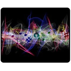 Particles Music Clef Wave Double Sided Fleece Blanket (medium)  by HermanTelo