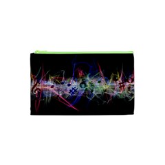 Particles Music Clef Wave Cosmetic Bag (xs) by HermanTelo