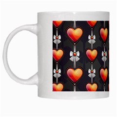 Love Heart Background Valentine White Mugs