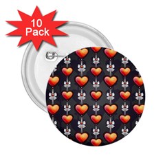 Love Heart Background Valentine 2 25  Buttons (10 Pack)  by HermanTelo