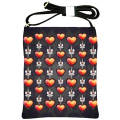 Love Heart Background Valentine Shoulder Sling Bag by HermanTelo