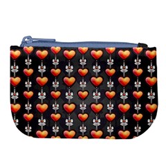 Love Heart Background Valentine Large Coin Purse