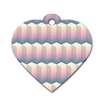 Seamless Pattern Background Block Dog Tag Heart (One Side) Front