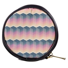 Seamless Pattern Background Block Pink Mini Makeup Bag by HermanTelo