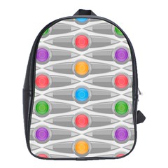 Seamless Pattern Background Abstract Circle School Bag (xl)