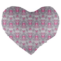 Seamless Pattern Background Large 19  Premium Heart Shape Cushions by HermanTelo