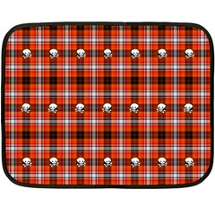 Plaid Pattern Red Squares Skull Double Sided Fleece Blanket (mini)  by HermanTelo