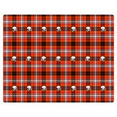 Plaid Pattern Red Squares Skull Double Sided Flano Blanket (medium) 