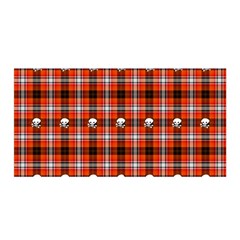 Plaid Pattern Red Squares Skull Satin Wrap