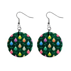 Tulips Seamless Pattern Background Mini Button Earrings