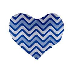 Waves Wavy Lines Standard 16  Premium Flano Heart Shape Cushions