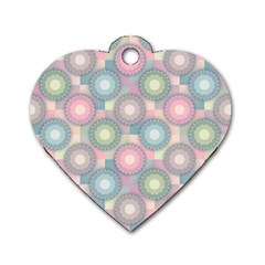 Seamless Pattern Pastels Background Dog Tag Heart (two Sides) by HermanTelo