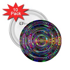 Wave Line Colorful Brush Particles 2 25  Buttons (10 Pack)  by HermanTelo