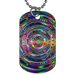 Wave Line Colorful Brush Particles Dog Tag (two Sides) by HermanTelo