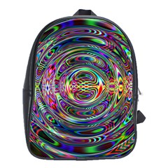 Wave Line Colorful Brush Particles School Bag (xl)