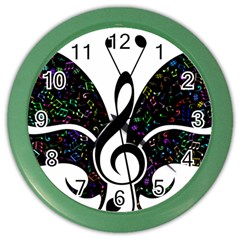 Butterfly Music Animal Audio Bass Color Wall Clock by HermanTelo