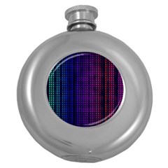 Abstract Background Plaid Round Hip Flask (5 Oz) by HermanTelo