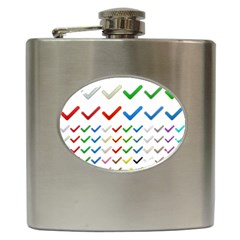 Confirm Button Metallic Metal Set Hip Flask (6 Oz) by HermanTelo