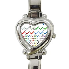 Confirm Button Metallic Metal Set Heart Italian Charm Watch by HermanTelo