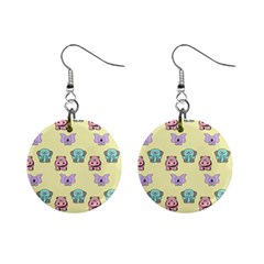 Animals Pastel Children Colorful Mini Button Earrings