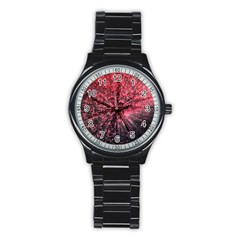 Abstract Background Wallpaper Space Stainless Steel Round Watch