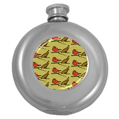 Bird Animal Nature Wild Wildlife Round Hip Flask (5 Oz) by HermanTelo