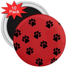 Paw Prints Background Animal 3  Magnets (10 Pack)  by HermanTelo