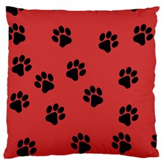 Paw Prints Background Animal Large Flano Cushion Case (two Sides) by HermanTelo