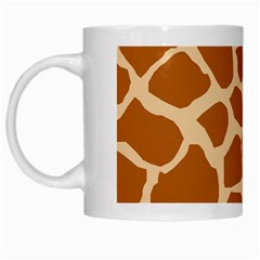 Giraffe Skin Pattern White Mugs