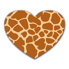 Giraffe Skin Pattern Heart Mousepads by HermanTelo