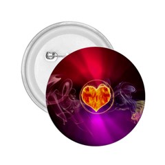 Flame Heart Smoke Love Fire 2 25  Buttons by HermanTelo