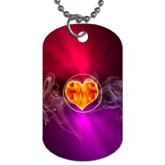 Flame Heart Smoke Love Fire Dog Tag (one Side) by HermanTelo