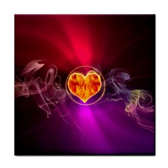 Flame Heart Smoke Love Fire Face Towel by HermanTelo