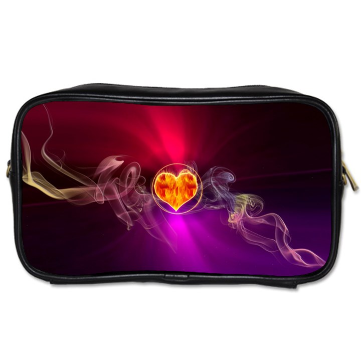 Flame Heart Smoke Love Fire Toiletries Bag (One Side)