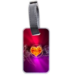 Flame Heart Smoke Love Fire Luggage Tags (two Sides)