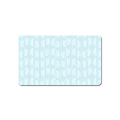 Footprints Pattern Paper Scrapbooking Blue Magnet (name Card) by HermanTelo