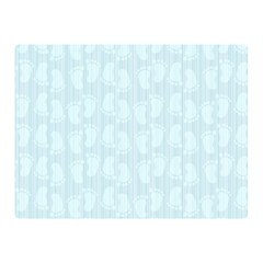 Footprints Pattern Paper Scrapbooking Blue Double Sided Flano Blanket (mini) 